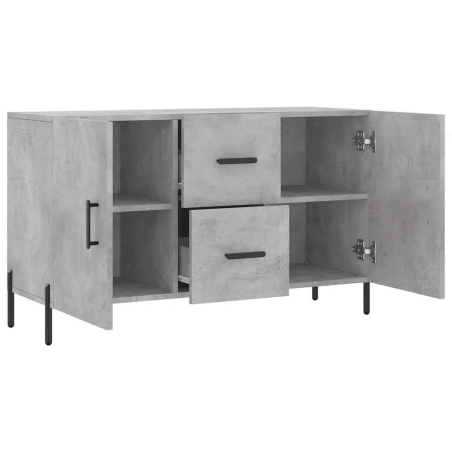 Buffet gris béton 100x36x60 cm bois d'ingénierie - 5