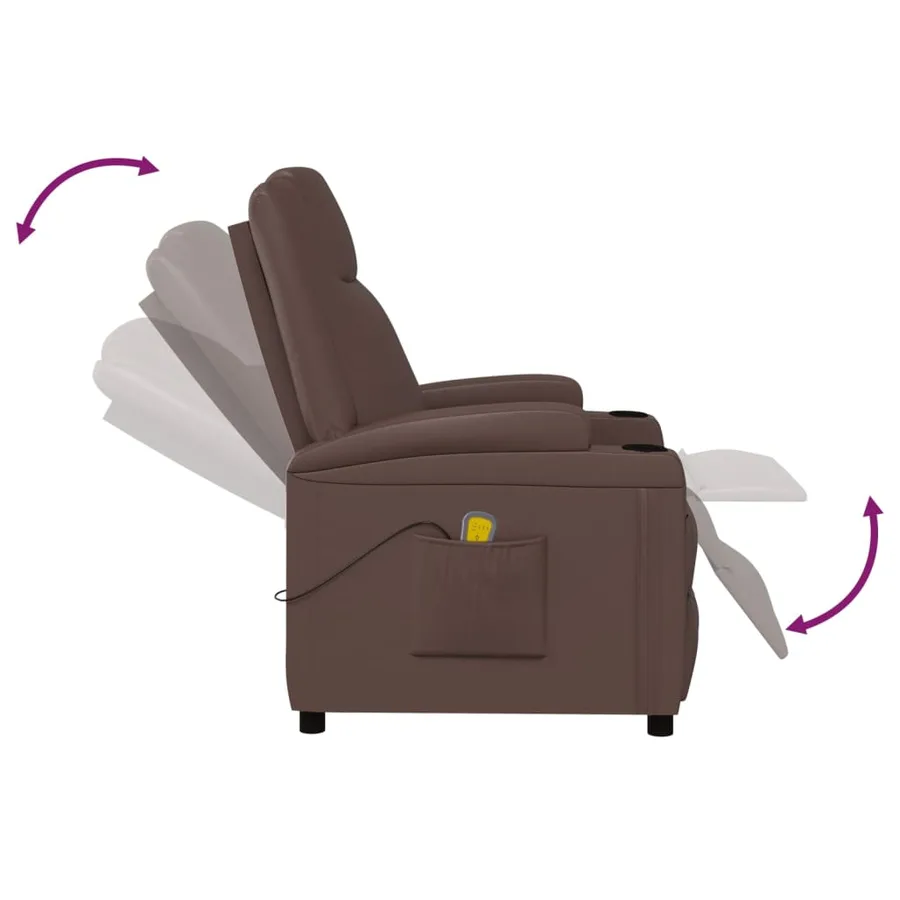Fauteuil de massage Marron Similicuir - 7