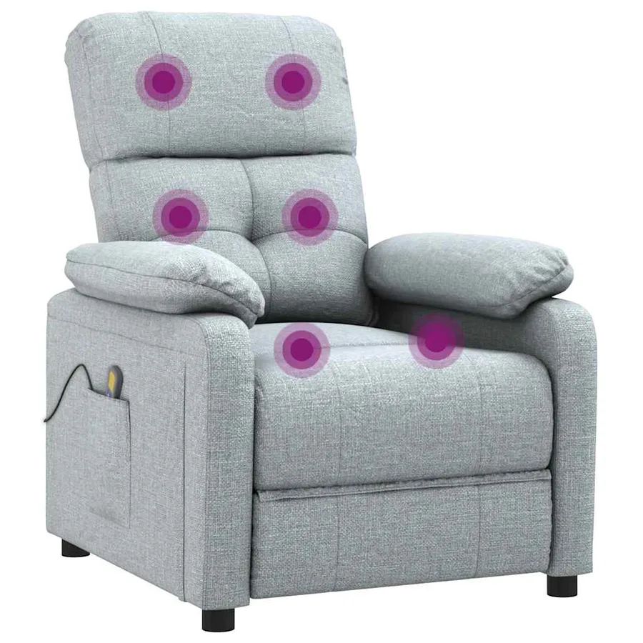 Fauteuil de massage Gris clair Tissu - 6