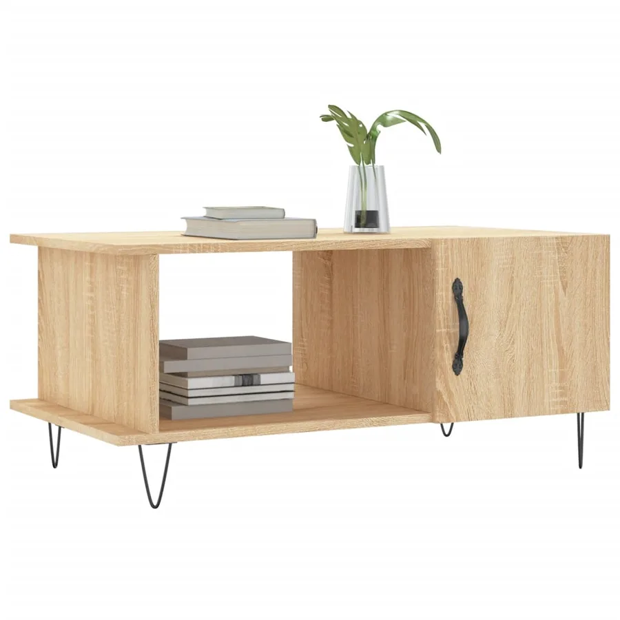 Table basse chêne sonoma 90x50x40 cm bois d'ingénierie - 3