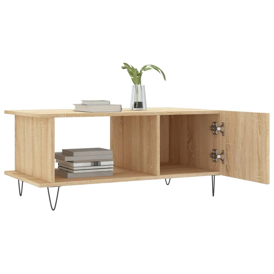 Table basse chêne sonoma 90x50x40 cm bois d'ingénierie - 4