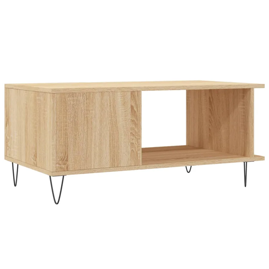 Table basse chêne sonoma 90x50x40 cm bois d'ingénierie - 8