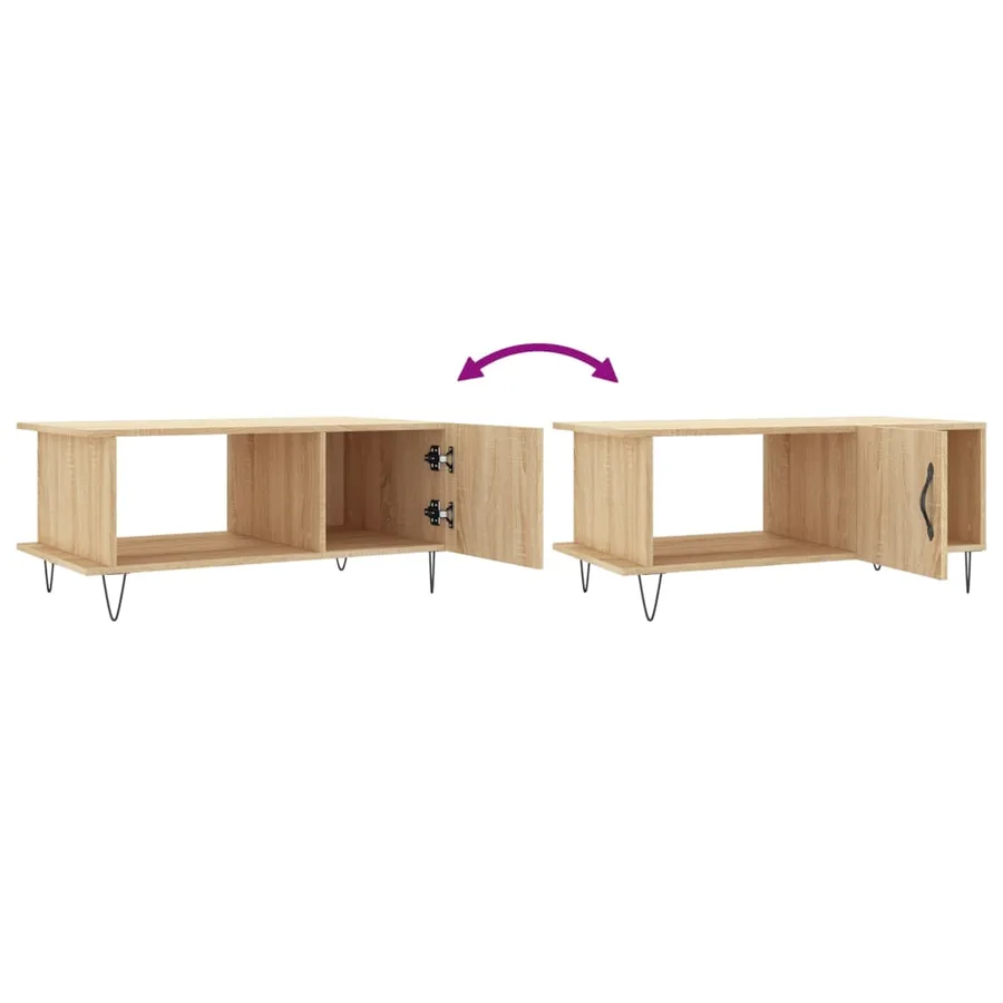Table basse chêne sonoma 90x50x40 cm bois d'ingénierie - 9