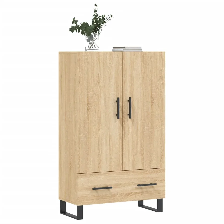 Buffet haut chêne sonoma 69,5x31x115 cm bois d'ingénierie - 3