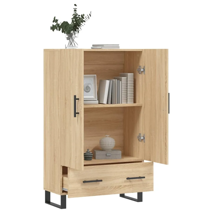 Buffet haut chêne sonoma 69,5x31x115 cm bois d'ingénierie - 4