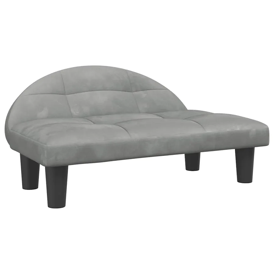 Lit pour chien gris clair 70x52x30 cm velours - 2