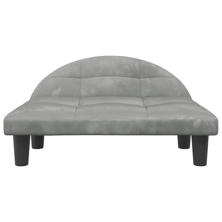 Lit pour chien gris clair 70x52x30 cm velours - 3