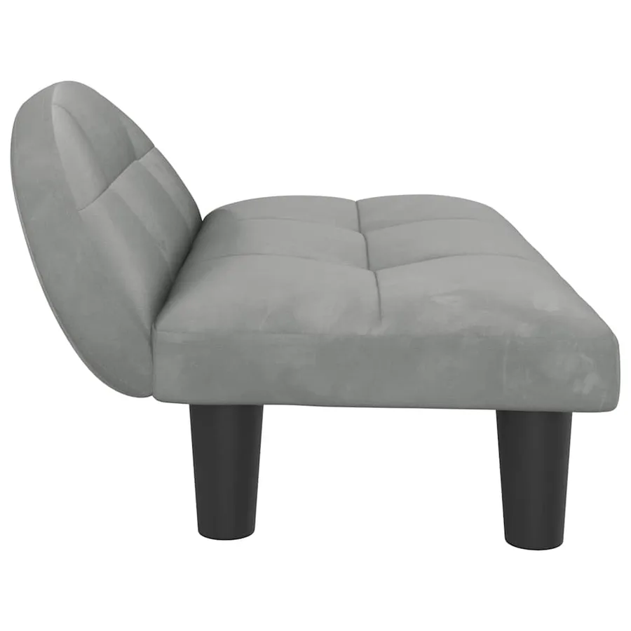 Lit pour chien gris clair 70x52x30 cm velours - 4