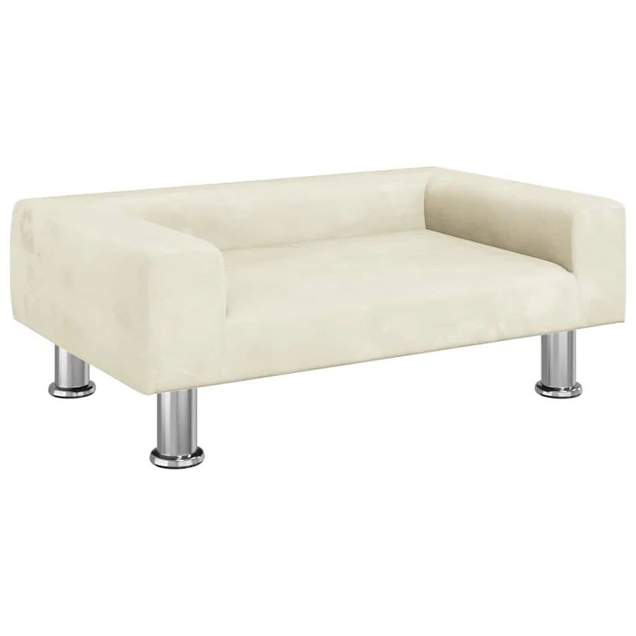 Lit pour chien crème 70x45x26,5 cm velours - 2