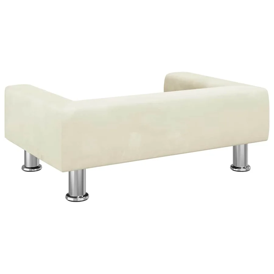 Lit pour chien crème 70x45x26,5 cm velours - 5