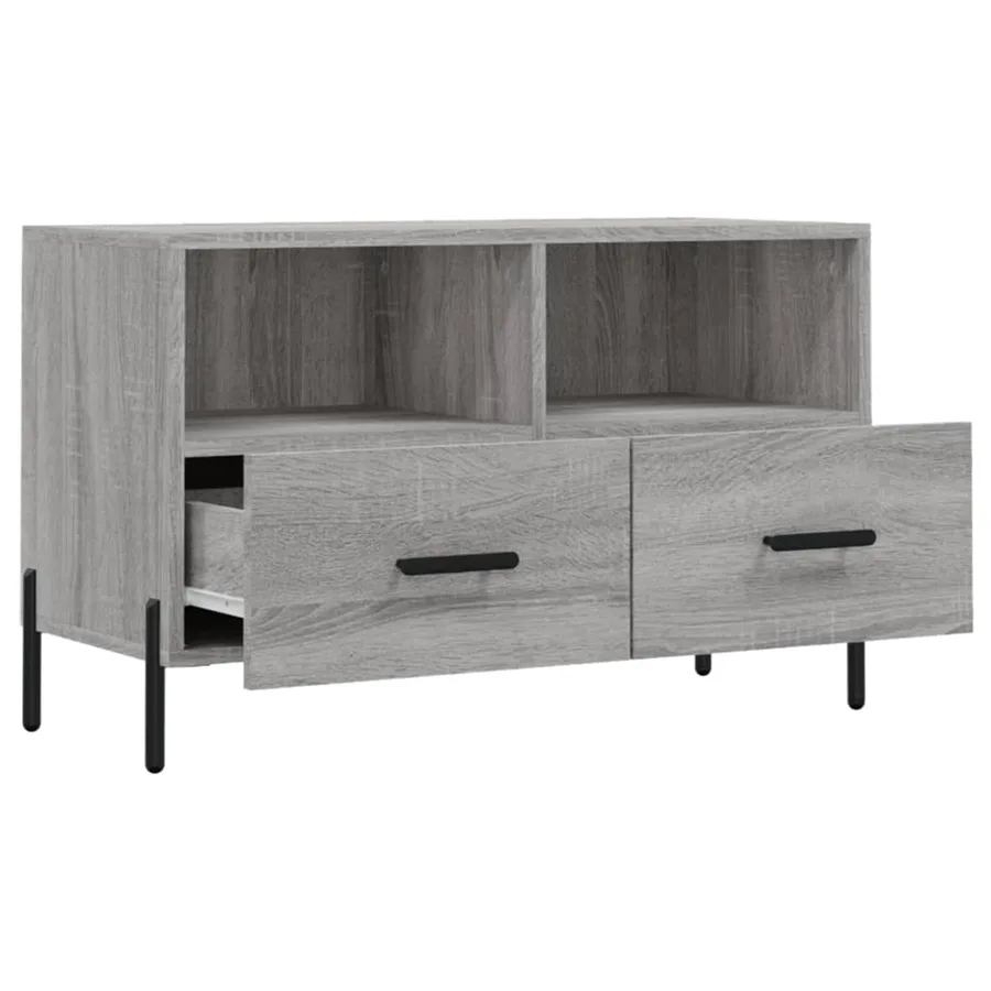 Meuble TV Sonoma gris 80x36x50 cm Bois d'ingénierie - 6