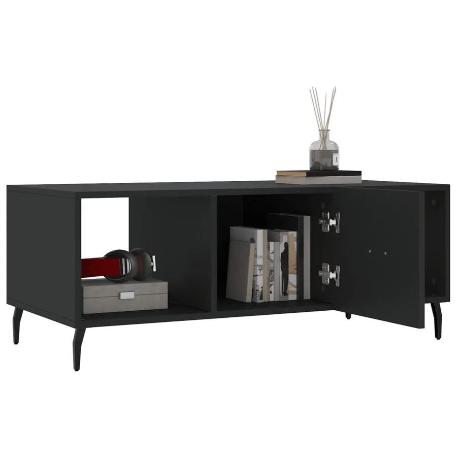 Table basse noir 102x50x40 cm bois d'ingénierie - 4