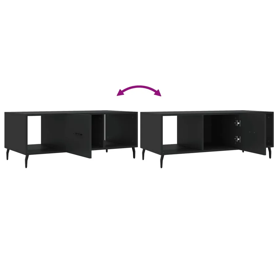 Table basse noir 102x50x40 cm bois d'ingénierie - 8