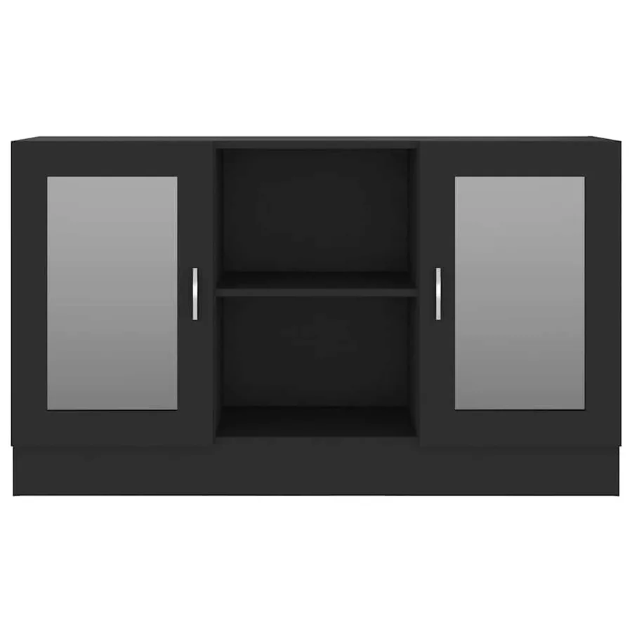 Armoire à vitrine Noir 120x30,5x70 cm Bois d'ingénierie - 5