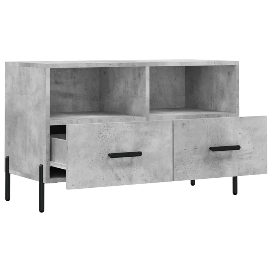 Meuble TV Gris béton 80x36x50 cm Bois d'ingénierie - 6