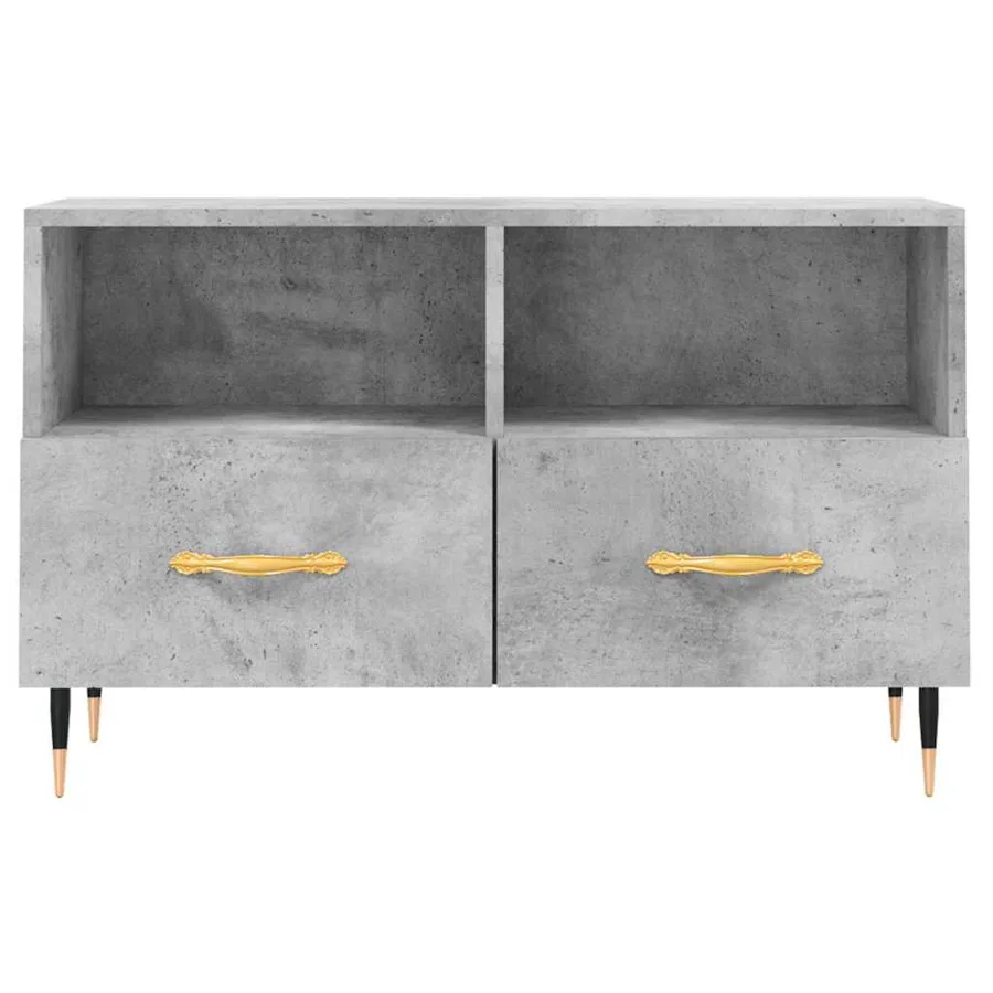 Meuble TV Gris béton 80x36x50 cm Bois d'ingénierie - 5