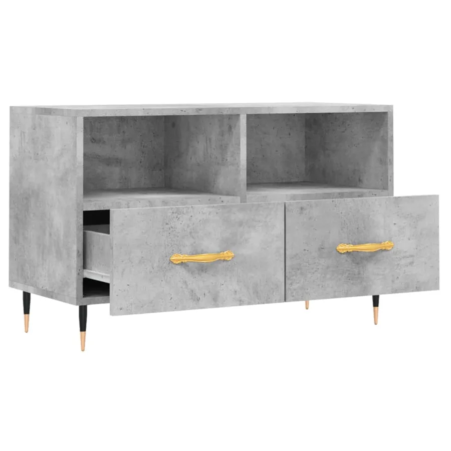 Meuble TV Gris béton 80x36x50 cm Bois d'ingénierie - 6