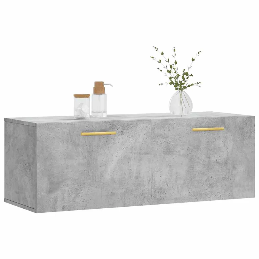 Armoire murale gris béton 100x36,5x35 cm bois d'ingénierie - 3