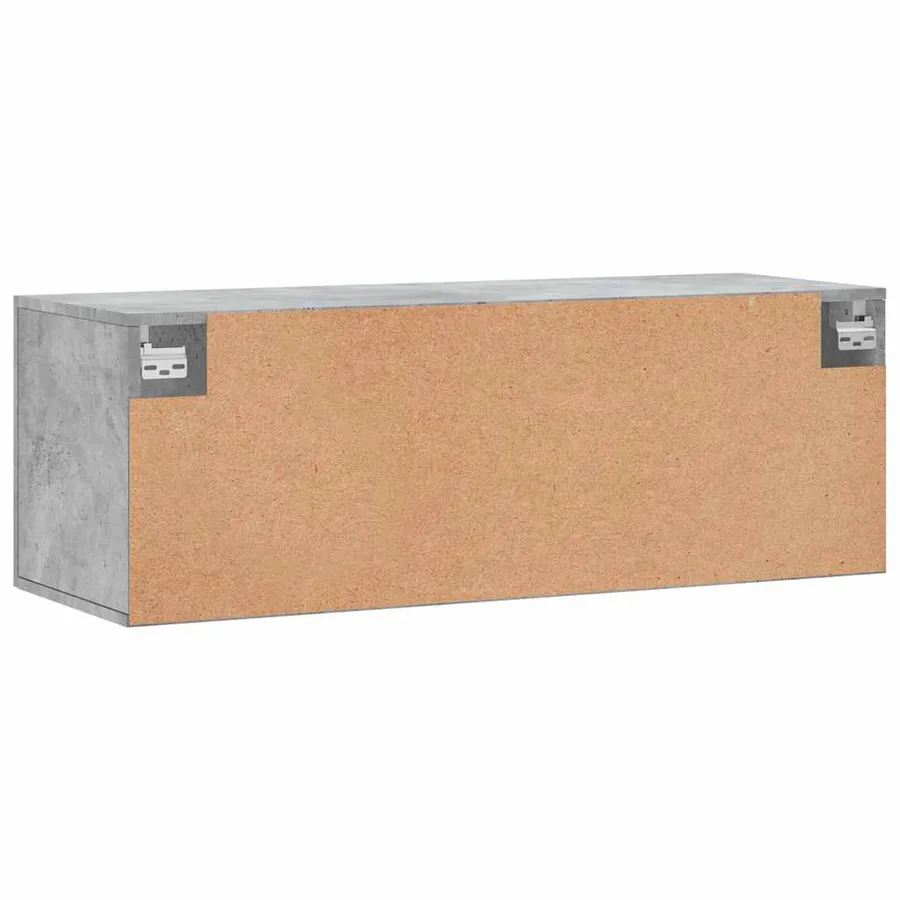 Armoire murale gris béton 100x36,5x35 cm bois d'ingénierie - 8