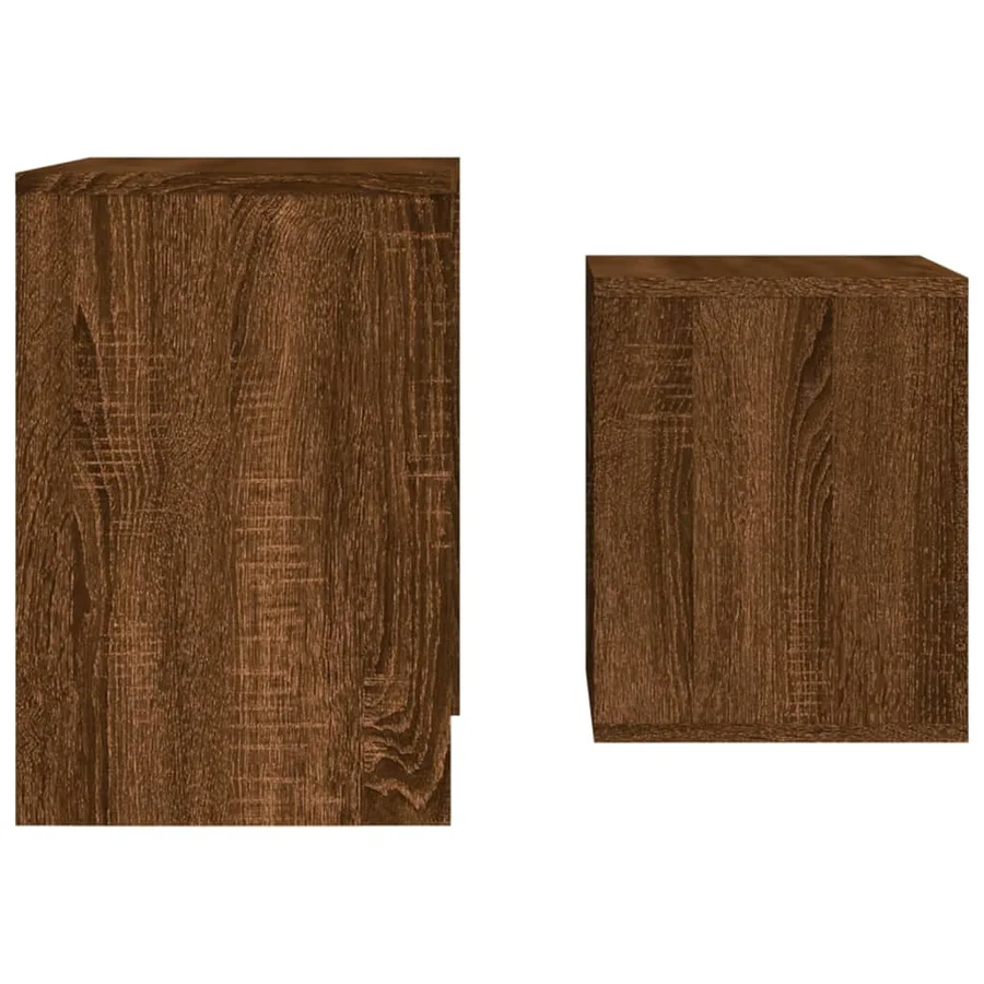 Tables basses gigognes 2 pcs chêne marron bois d'ingénierie - 5