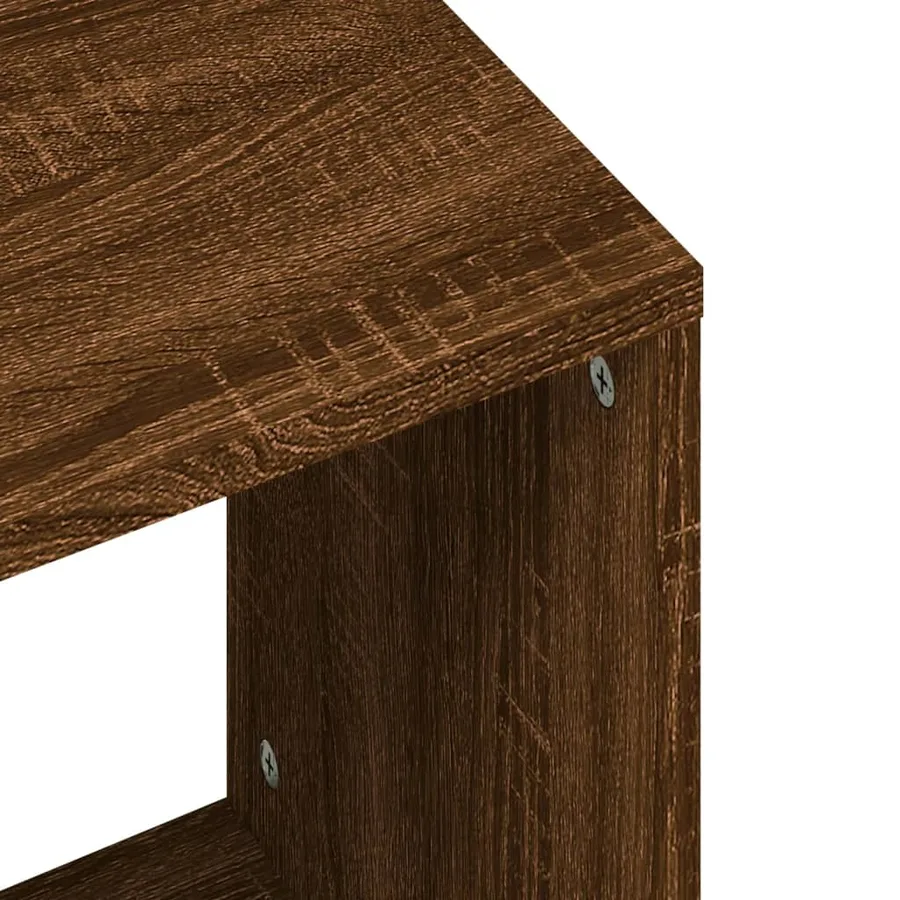 Tables basses gigognes 2 pcs chêne marron bois d'ingénierie - 8