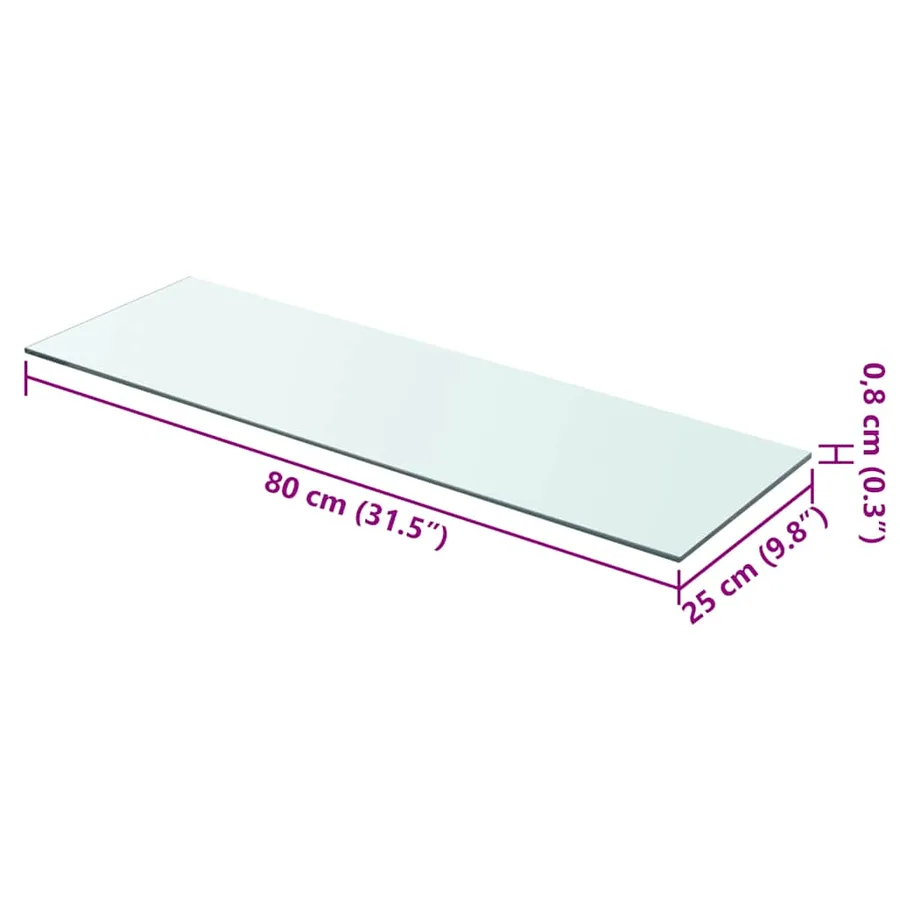 Panneaux d'étagère 2 pcs Verre Transparent 80 x 25 cm - 4