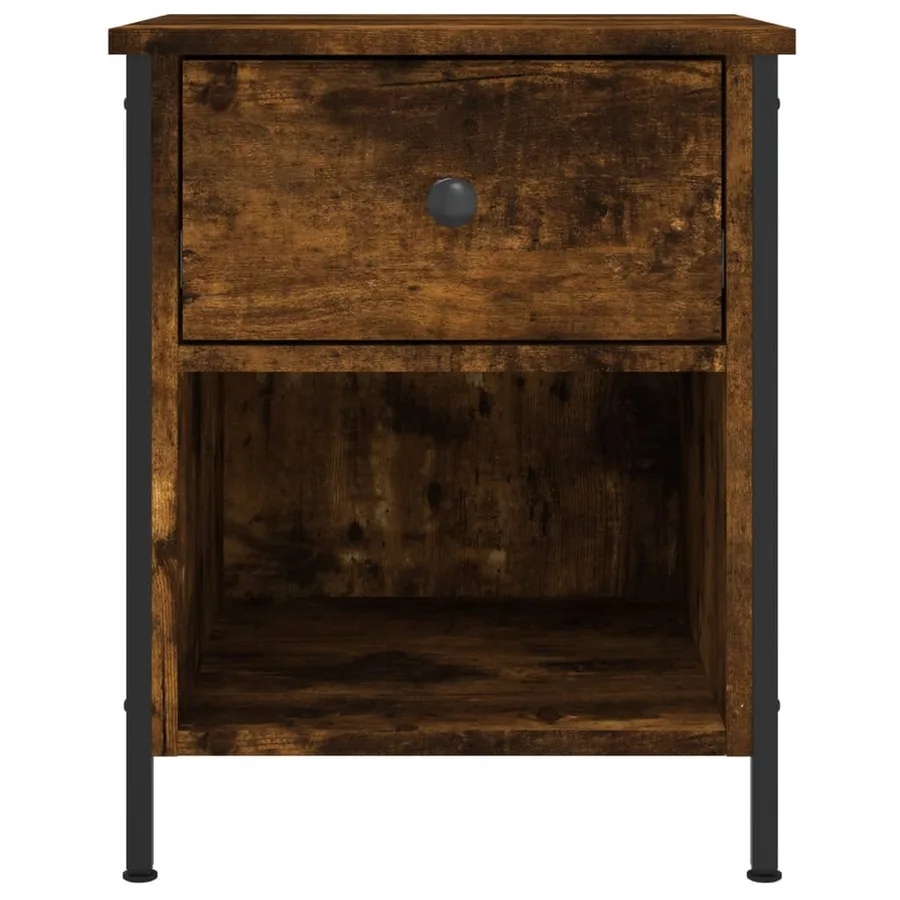 Table de chevet chêne fumé 40x42x50 cm bois d'ingénierie - 6