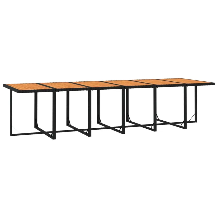 Ensemble à manger de jardin coussins 13 pcs Résine tressée Noir - 4