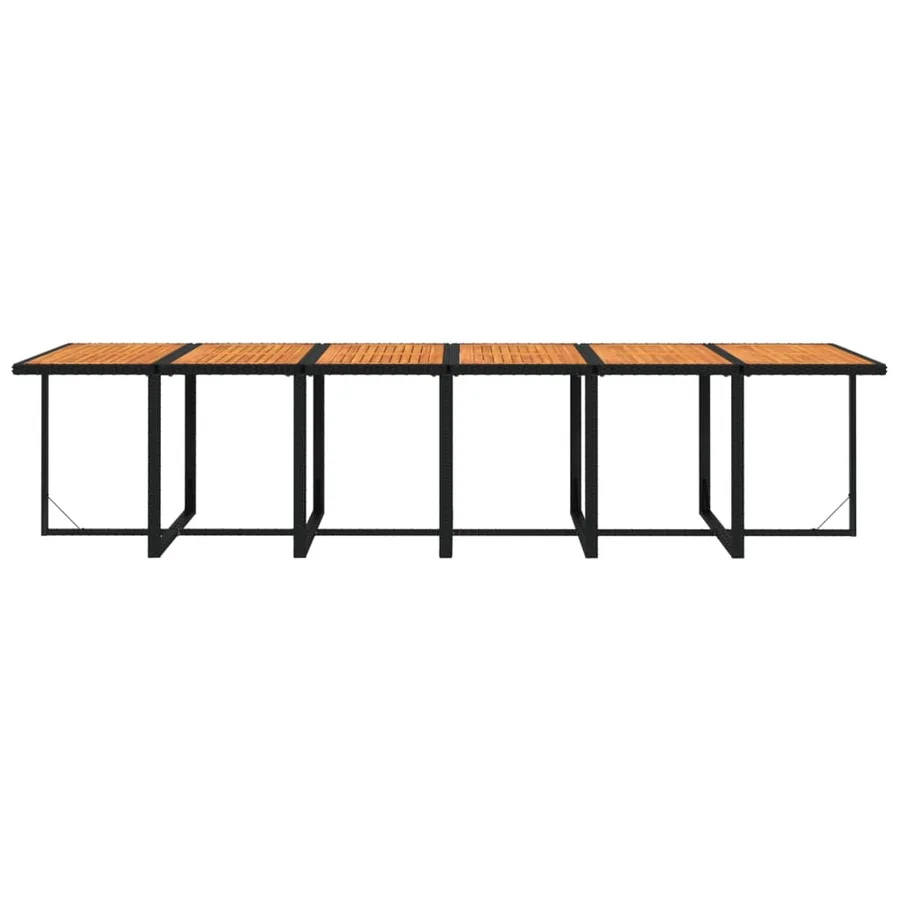 Ensemble à manger de jardin coussins 13 pcs Résine tressée Noir - 5