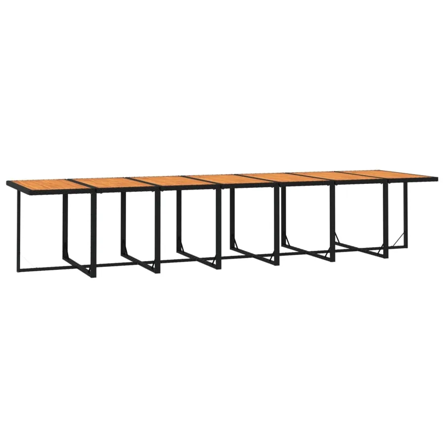 Ensemble à manger de jardin 15 pcs coussins noir résine tressée - 7