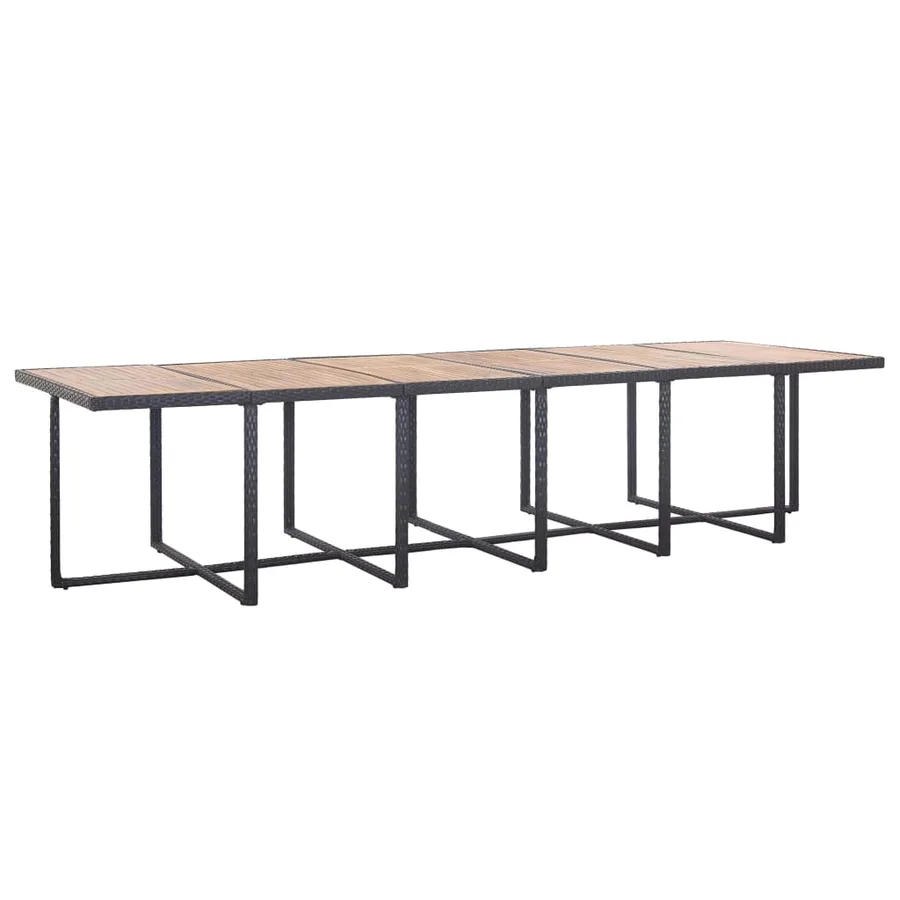 Ensemble à manger d'extérieur 17 pcs avec coussins Rotin Noir - 4