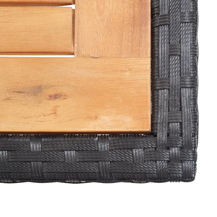 Ensemble à manger d'extérieur 17 pcs avec coussins Rotin Noir - 5