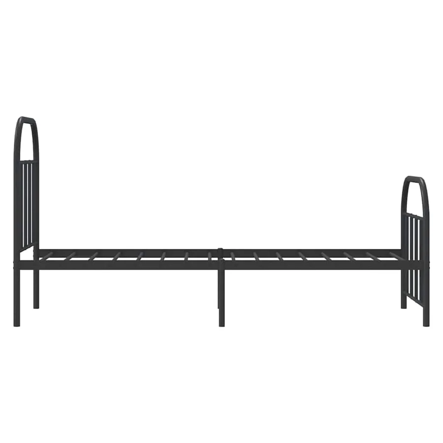Cadre de lit métal sans matelas avec pied de lit noir 75x190 cm - 7