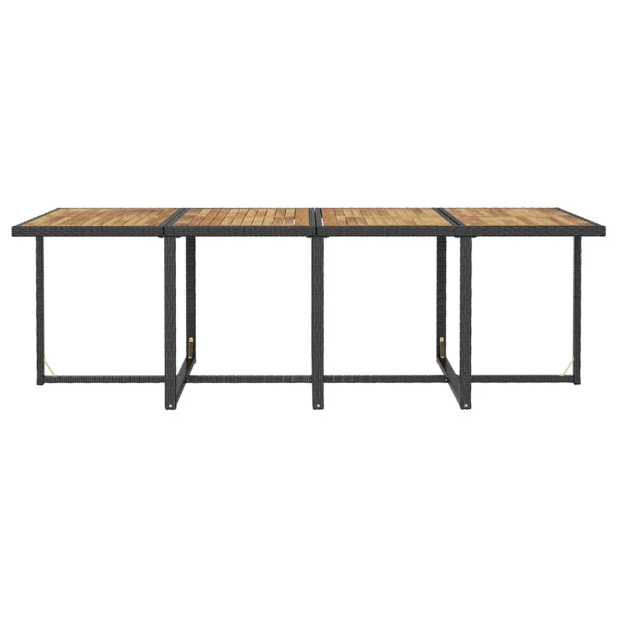 Ensemble à manger d'extérieur 13pcs Rotin et bois d'acacia Noir - 10
