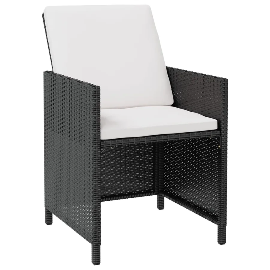Ensemble à manger d'extérieur 13pcs Rotin et bois d'acacia Noir - 3
