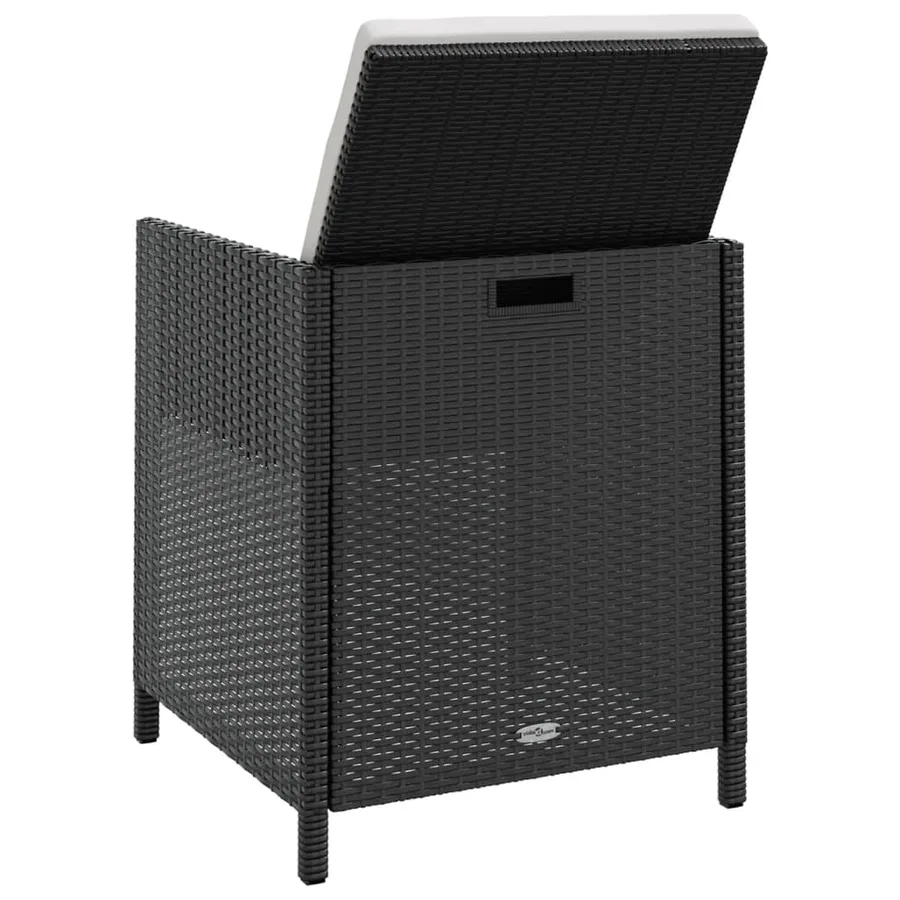 Ensemble à manger d'extérieur 13pcs Rotin et bois d'acacia Noir - 5