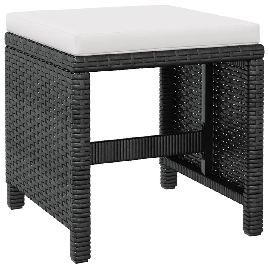 Ensemble à manger d'extérieur 13pcs Rotin et bois d'acacia Noir - 7