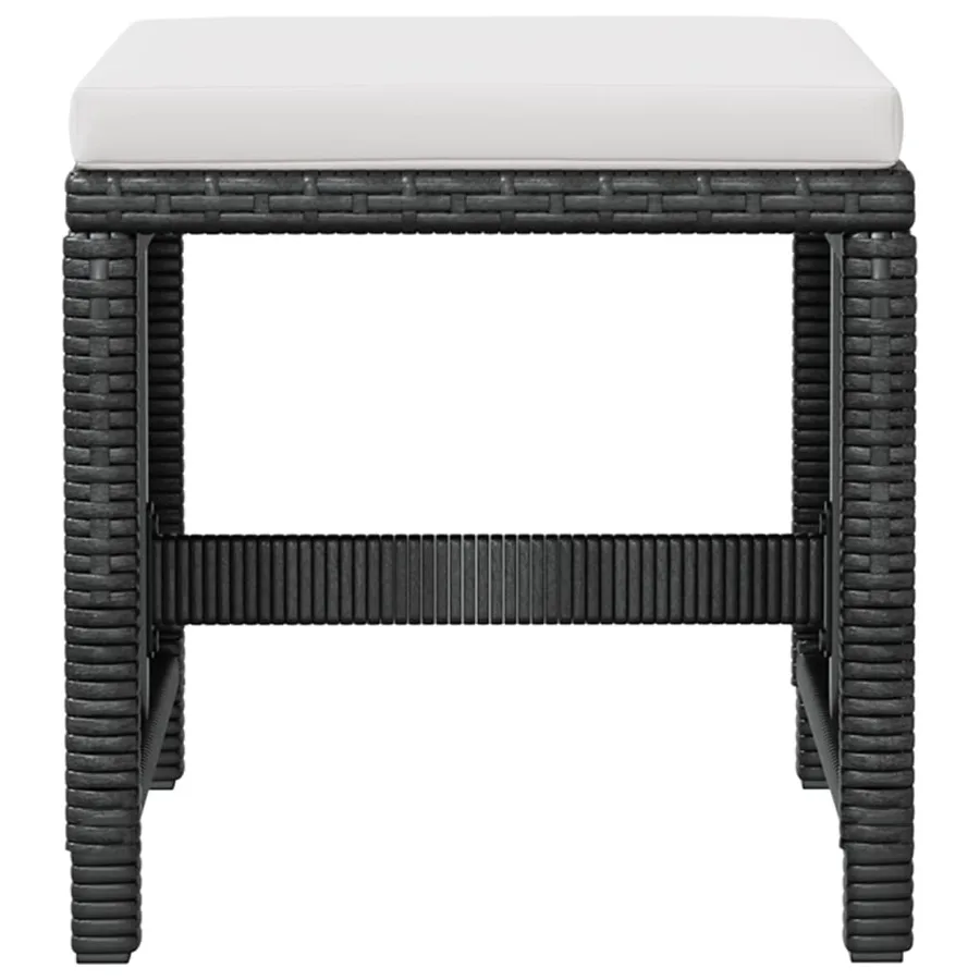 Ensemble à manger d'extérieur 13pcs Rotin et bois d'acacia Noir - 8