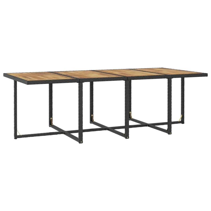 Ensemble à manger d'extérieur 13pcs Rotin et bois d'acacia Noir - 9