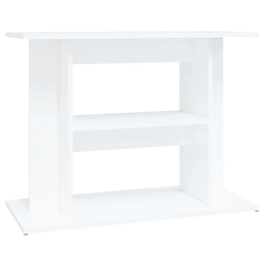 Support pour aquarium blanc 80x35x60 cm bois d'ingénierie - 2