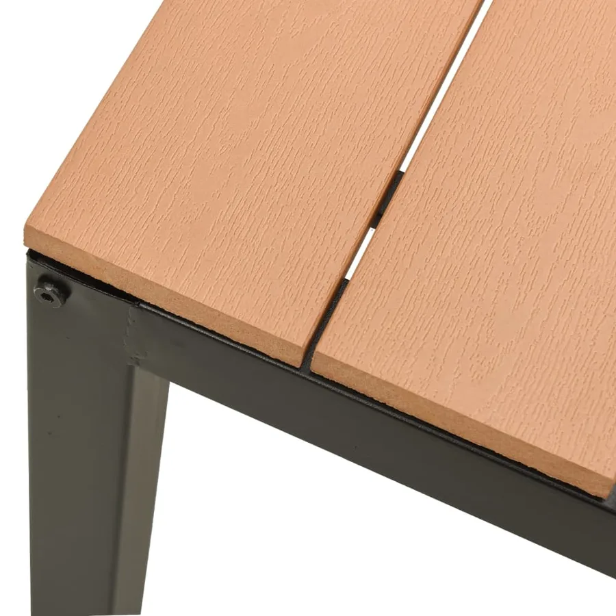 Ensemble à manger de jardin 3 pcs acier et WPC marron et noir - 10