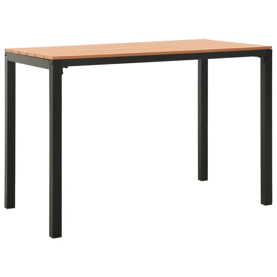 Ensemble à manger de jardin 3 pcs acier et WPC marron et noir - 5