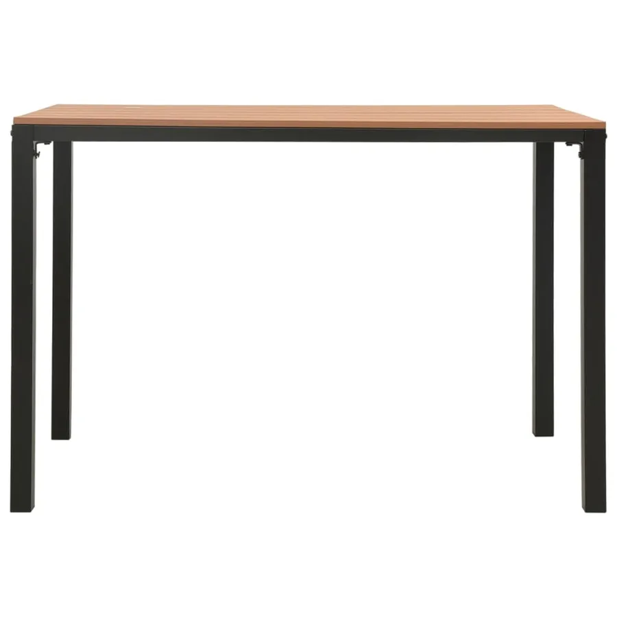 Ensemble à manger de jardin 3 pcs acier et WPC marron et noir - 6