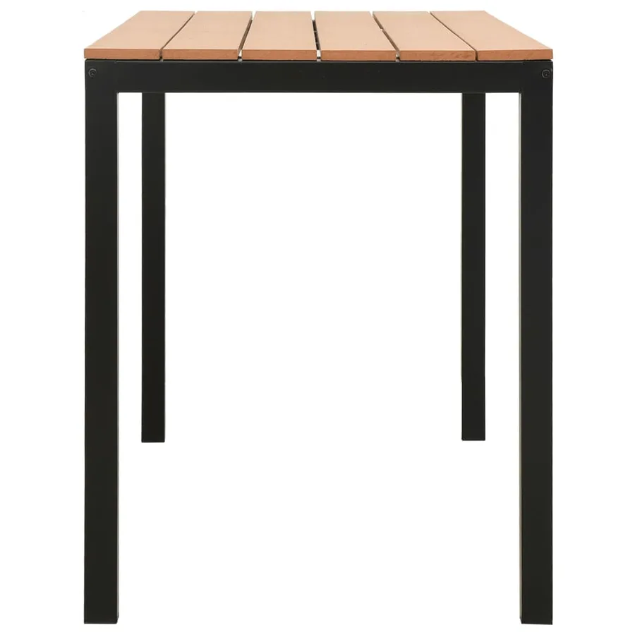 Ensemble à manger de jardin 3 pcs acier et WPC marron et noir - 7