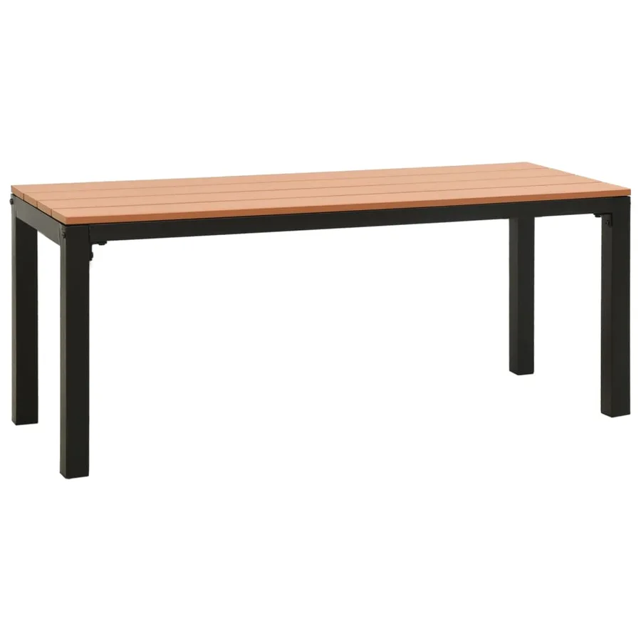 Ensemble à manger de jardin 3 pcs acier et WPC marron et noir - 8