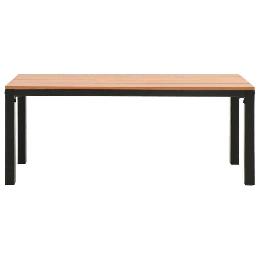 Ensemble à manger de jardin 3 pcs acier et WPC marron et noir - 9