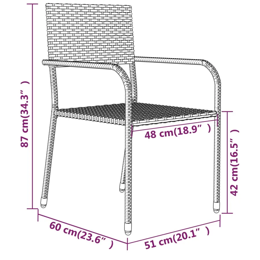 Ensemble à manger de jardin 3 pcs Gris - 7