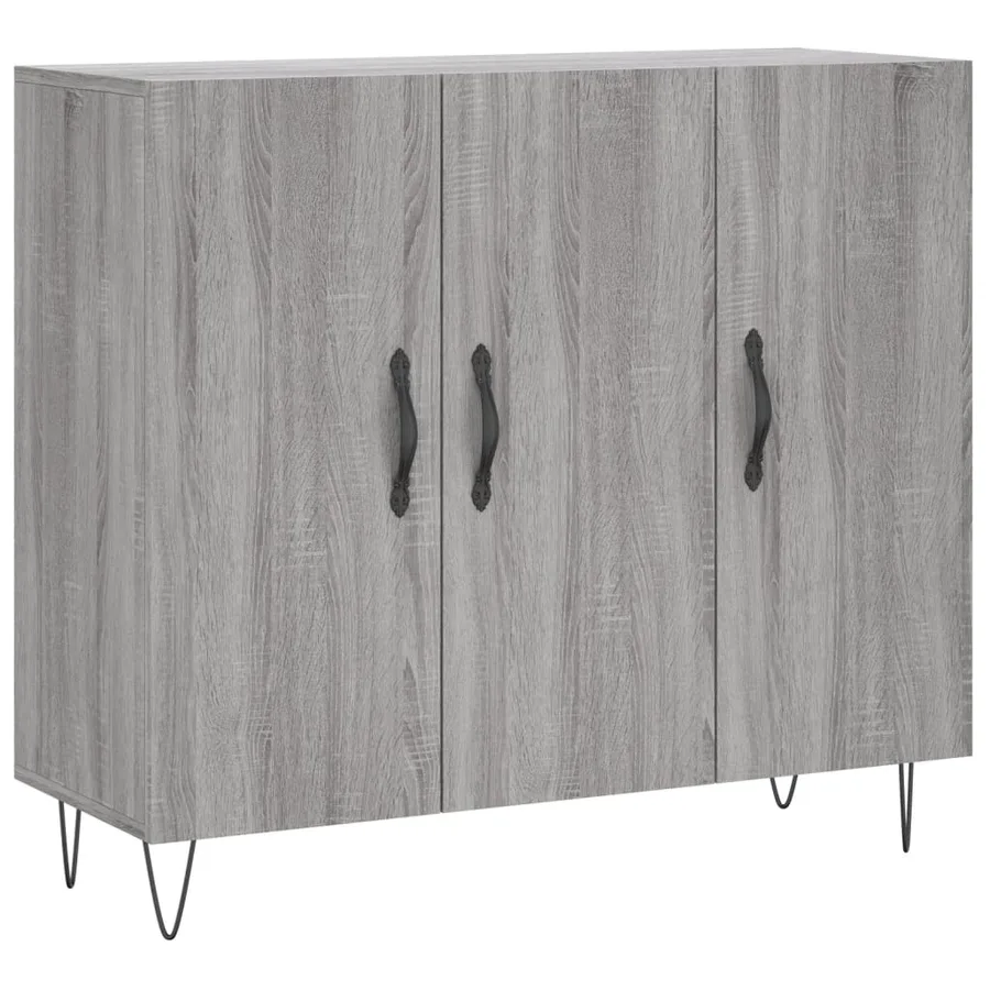 Buffet sonoma gris 90x34x80 cm bois d'ingénierie - 2