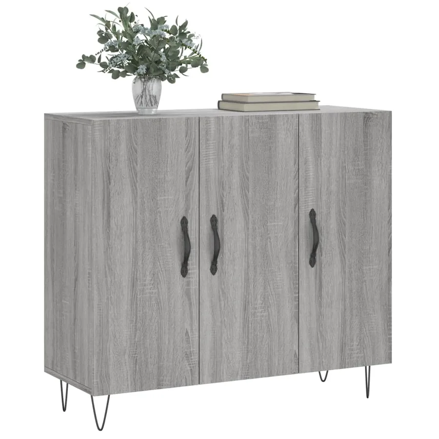 Buffet sonoma gris 90x34x80 cm bois d'ingénierie - 3