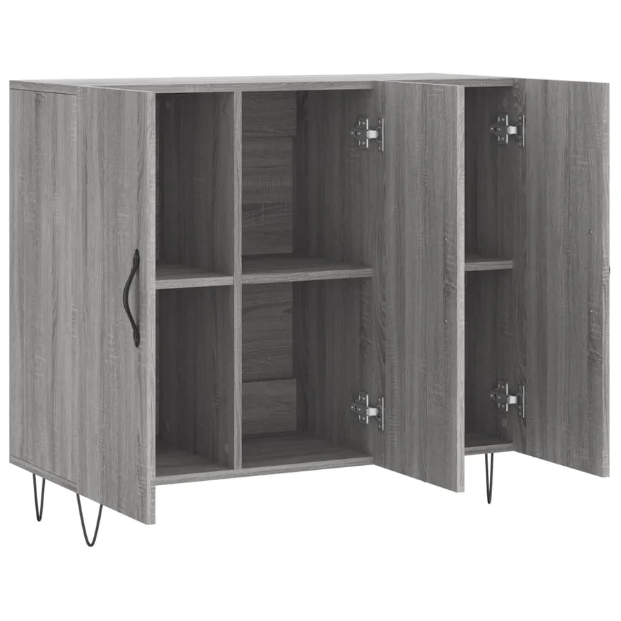 Buffet sonoma gris 90x34x80 cm bois d'ingénierie - 5